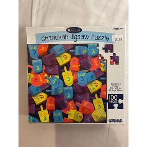Rite Lite Chanukah Jigsaw Puzzle 100 Pieces Dreidel Theme 10x10 Inch Ages 6+